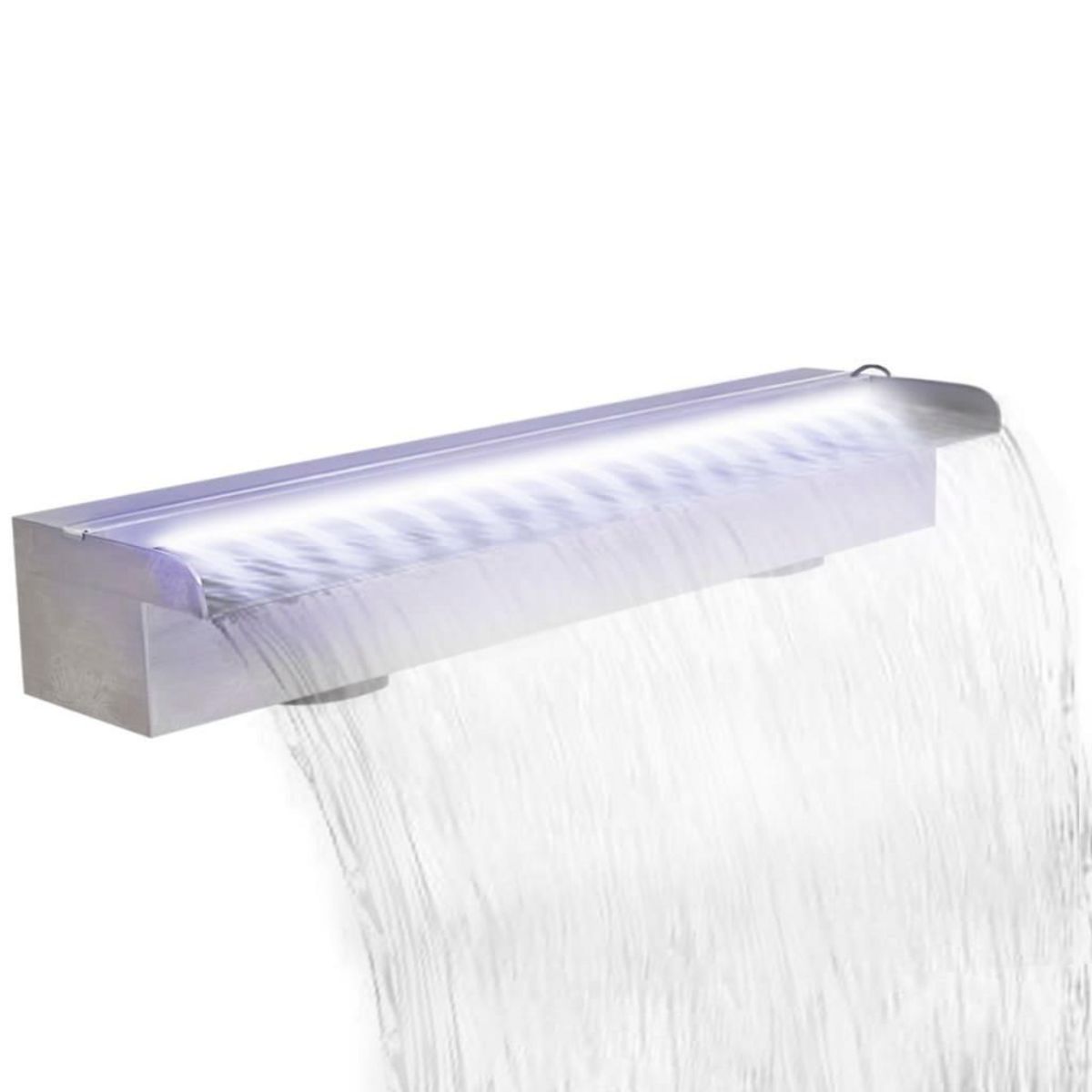 VIDAXL Lame d'eau rectangulaire a LED 60 cm en acier inoxydable pour piscine