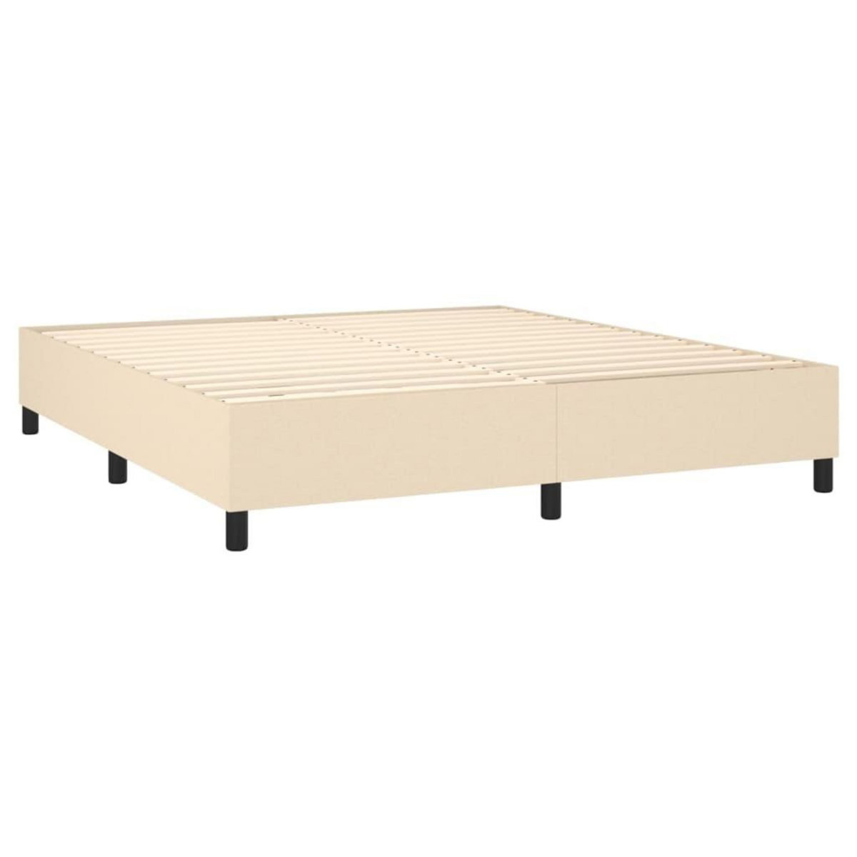 VIDAXL Sommier a lattes de lit avec matelas Creme 180x200 cm Tissu