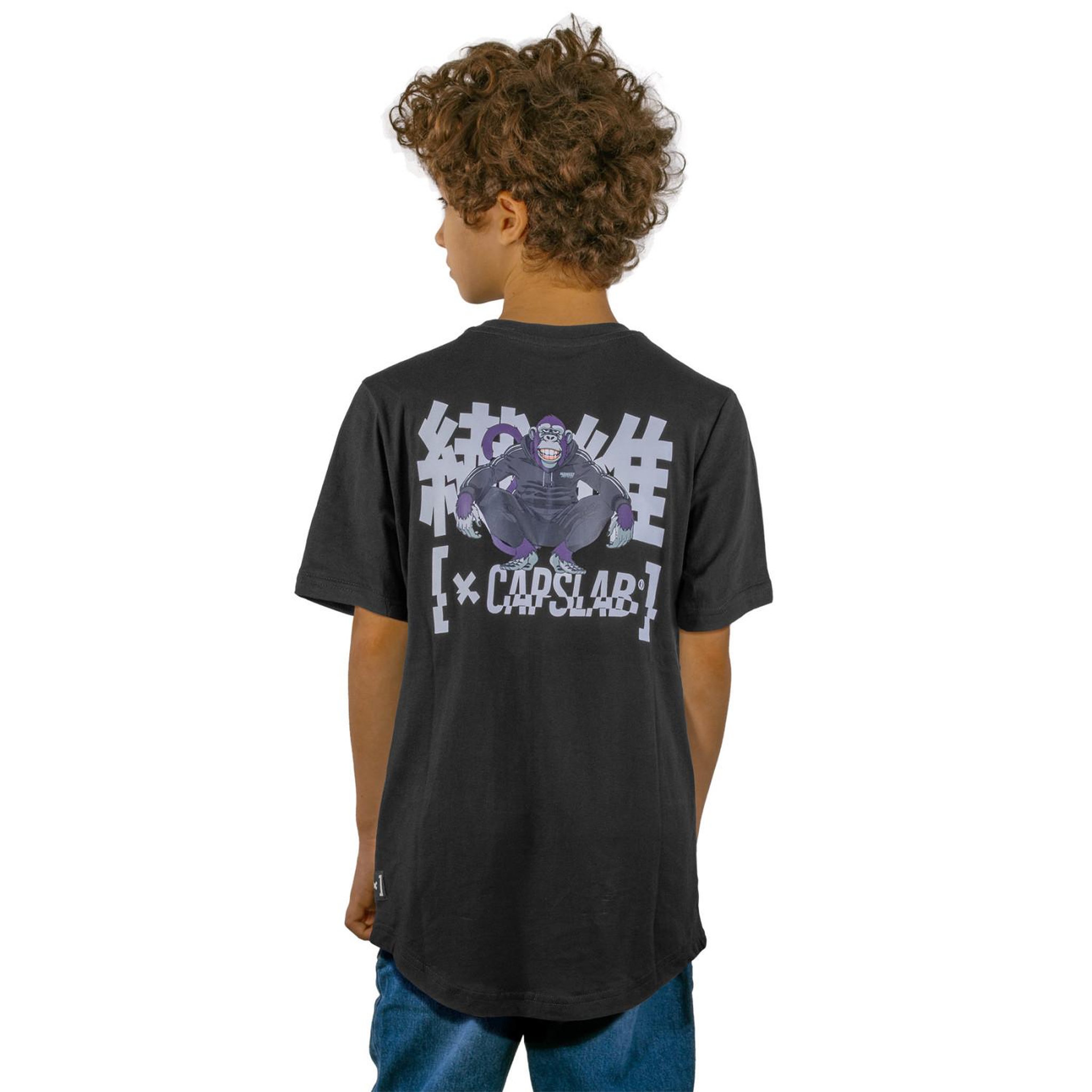 Voir la diapositive 2 : CAPSLAB T-shirt enfant confort fit avec print devant et dos monkey business