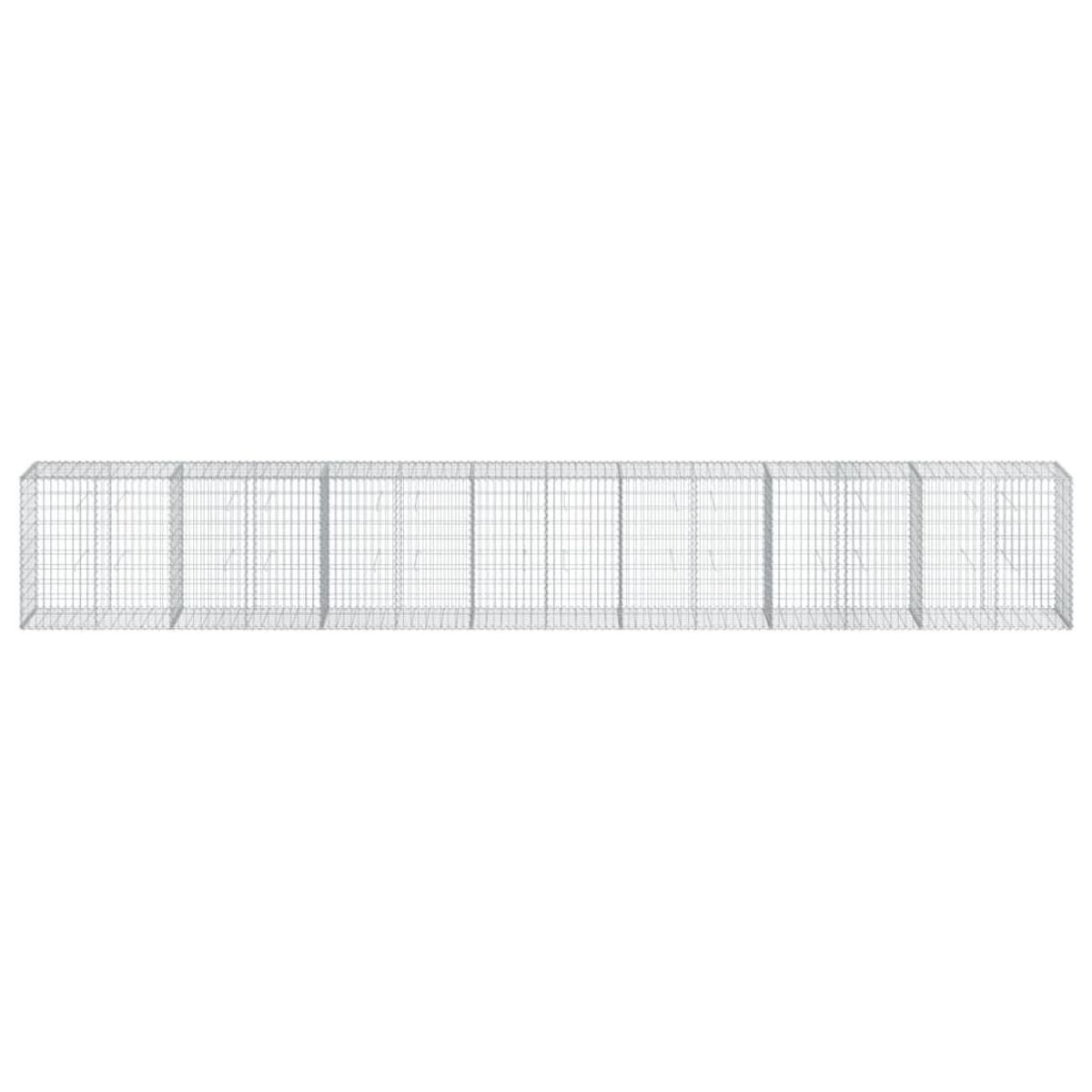 VIDAXL Panier gabion avec couvercle 700x50x100 cm fer galvanise