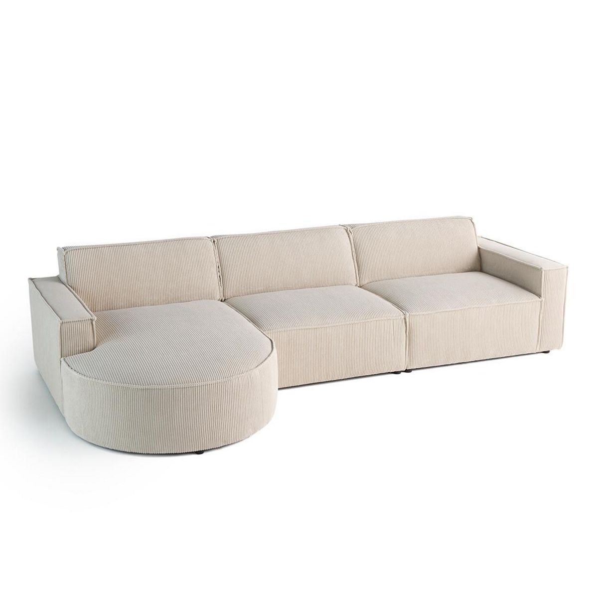 LISA DESIGN Spiaggia - canapé d'angle gauche - 5 places - en velours côtelé