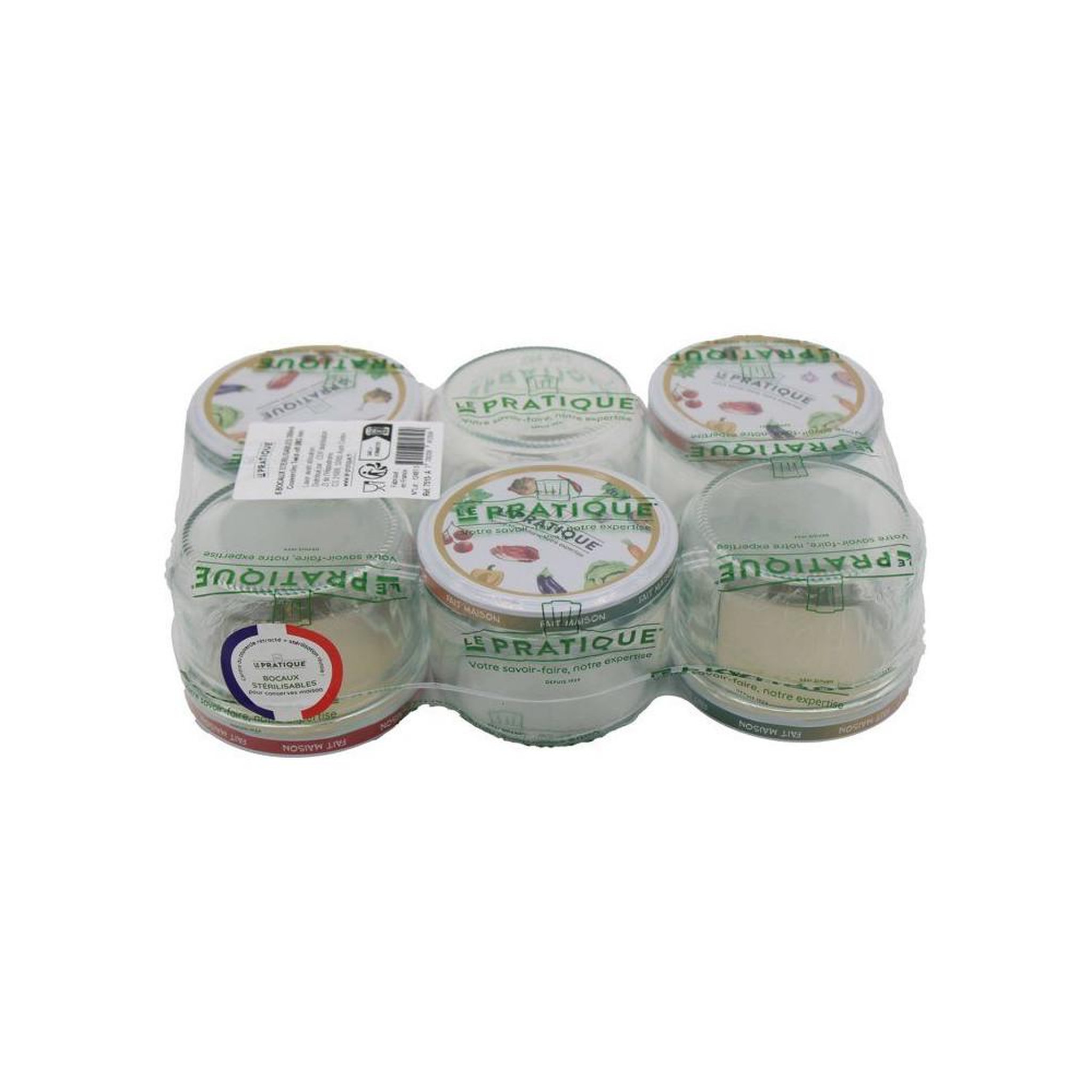 Voir la diapositive 3 : LE PRATIQUE Bocaux stérilisables en verre 200 ml ø82 mm, couvercles à vis (pack de 6)