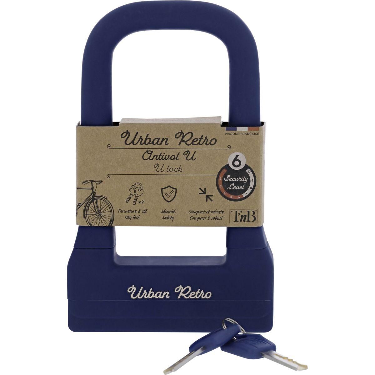 TNB Antivol à clef pour vélo et trottinette bleu
