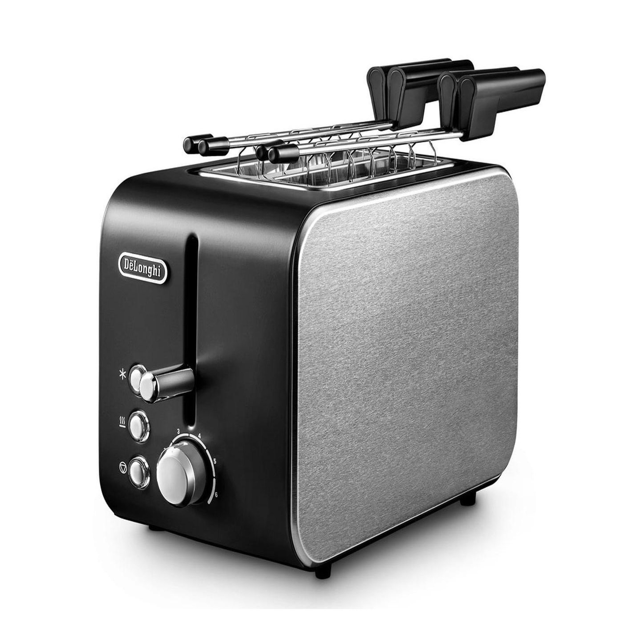 Voir la diapositive 2 : DELONGHI Grille-pain De'Longhi CTX2203.BK 2 tranches noir et argent