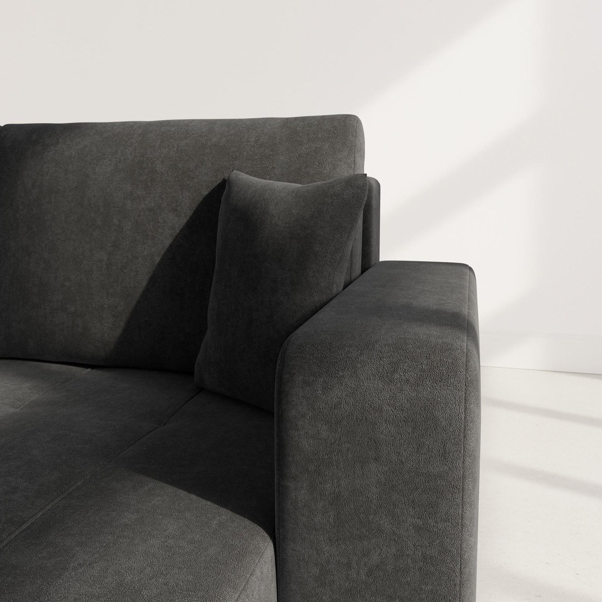 BEST MOBILIER Nicole - canapé d'angle réversible 5 places convertible avec coffre en tissu