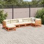 Voir la diapositive 3 : VIDAXL Salon de jardin 7 pcs avec coussins cire marron bois pin massif