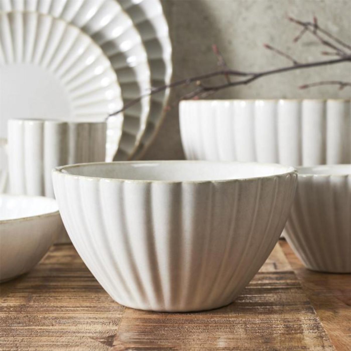 Paris Prix Lot de 6 Bols en Céramique  Vlora  14cm Beige