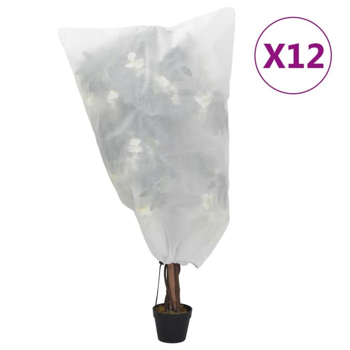VIDAXL Housses de protection pour plantes avec cordon de serrage 12pcs