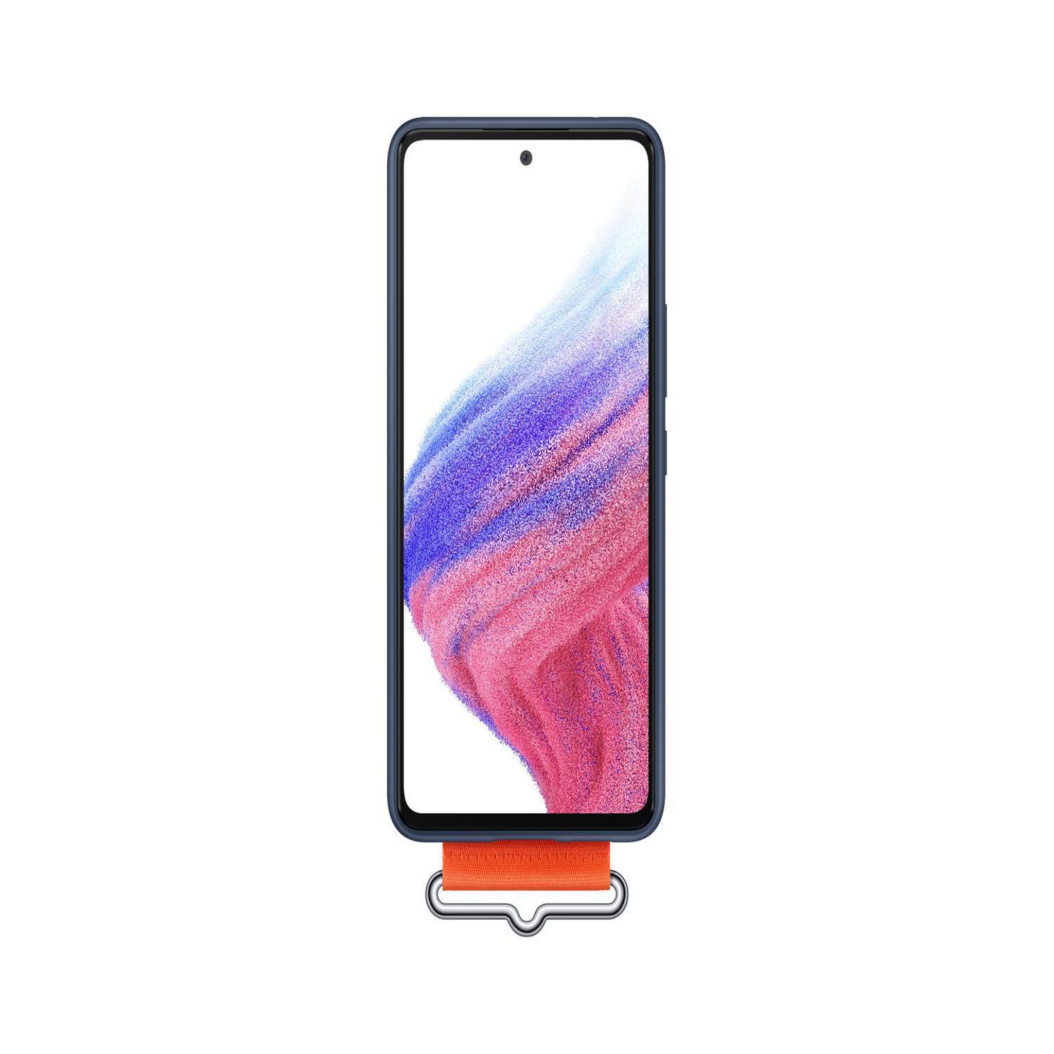 Voir la diapositive 3 : Samsung Coque a53 silicone avec laniere bleu