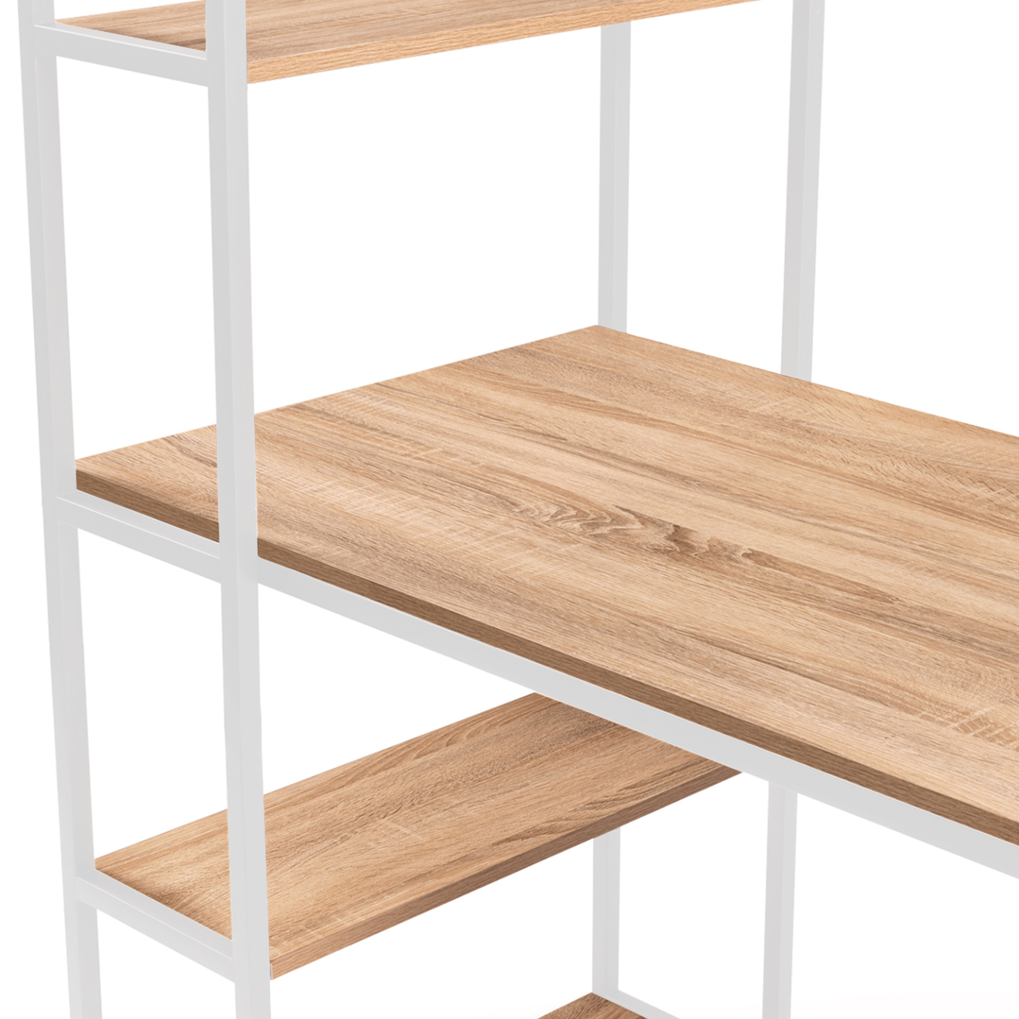 Voir la diapositive 3 : ID MARKET Bureau bibliothèque DETROIT design industriel bois et métal blanc