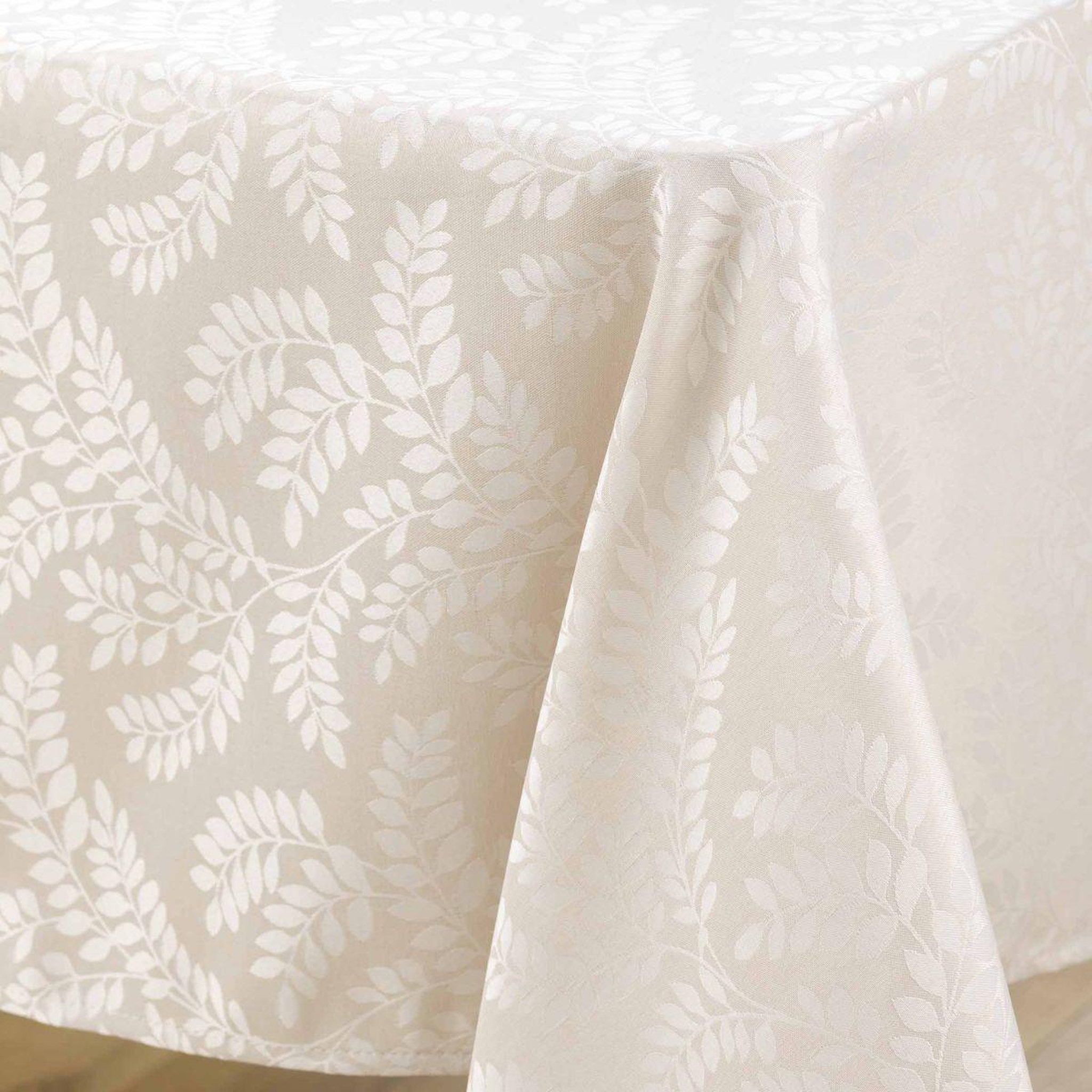 Voir la diapositive 2 : Douceur d'Intérieur Nappe jacquard imprimé  doriane  140x240cm naturel