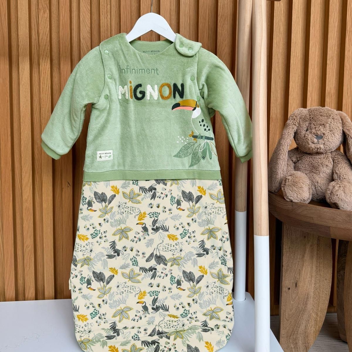 Petit Béguin Gigoteuse d'hiver en velours avec manches amovibles Boavista