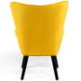 Voir la diapositive 4 : ID MARKET Fauteuil scandinave ANIA avec repose pieds velours jaune