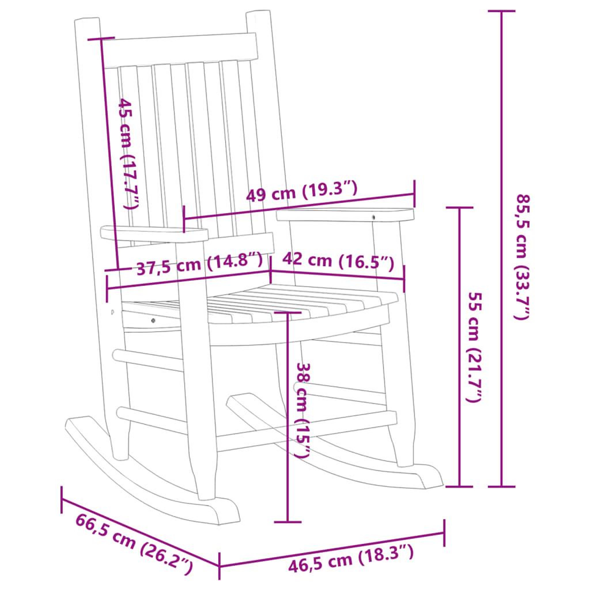 Voir la diapositive 6 : VIDAXL Chaise a bascule enfants blanc bois de peuplier massif