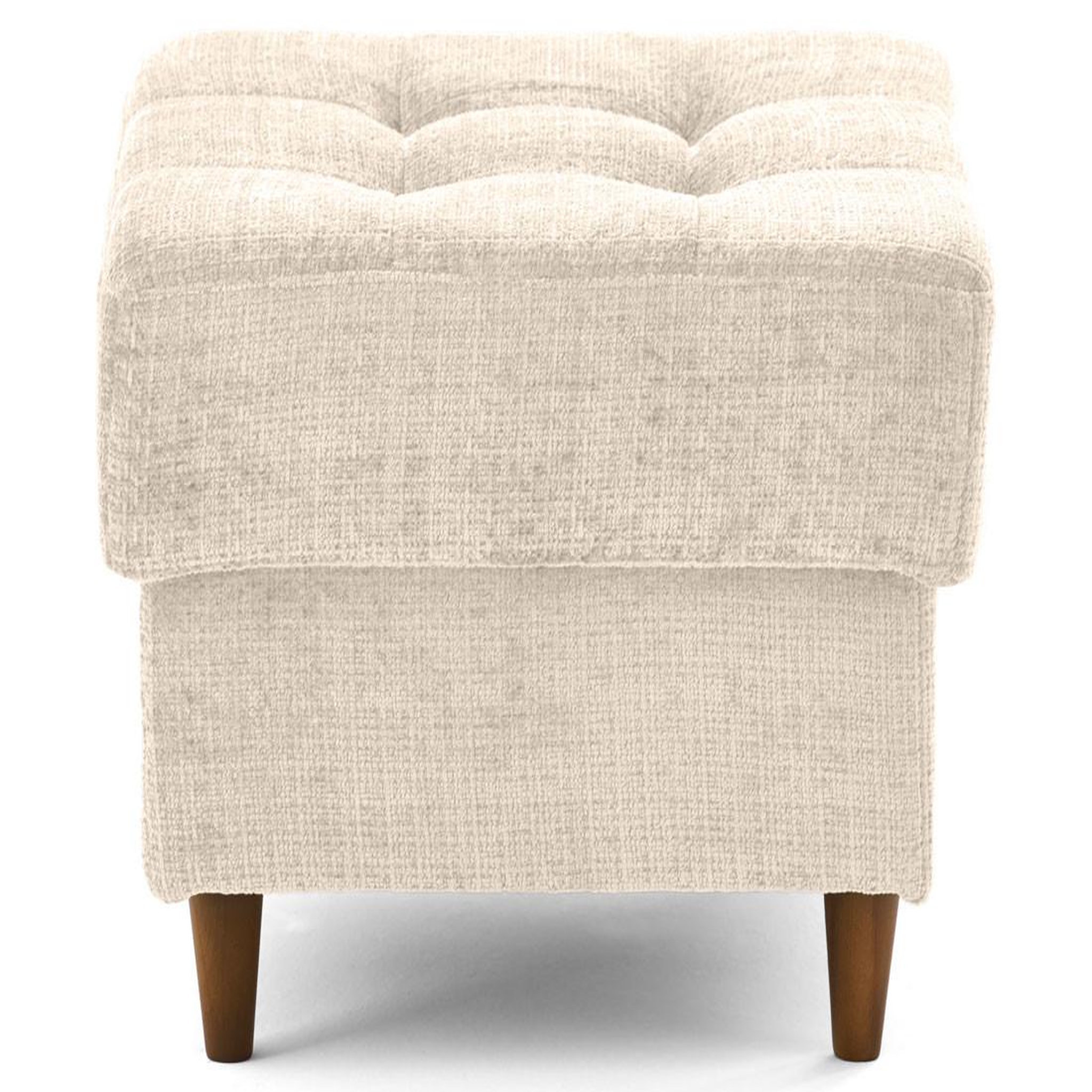 Voir la diapositive 1 : BEST MOBILIER Anna - pouf en velours texturé - pieds en bois