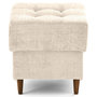 Voir la diapositive 1 : LISA DESIGN Anna - pouf en velours texturé - pieds en bois