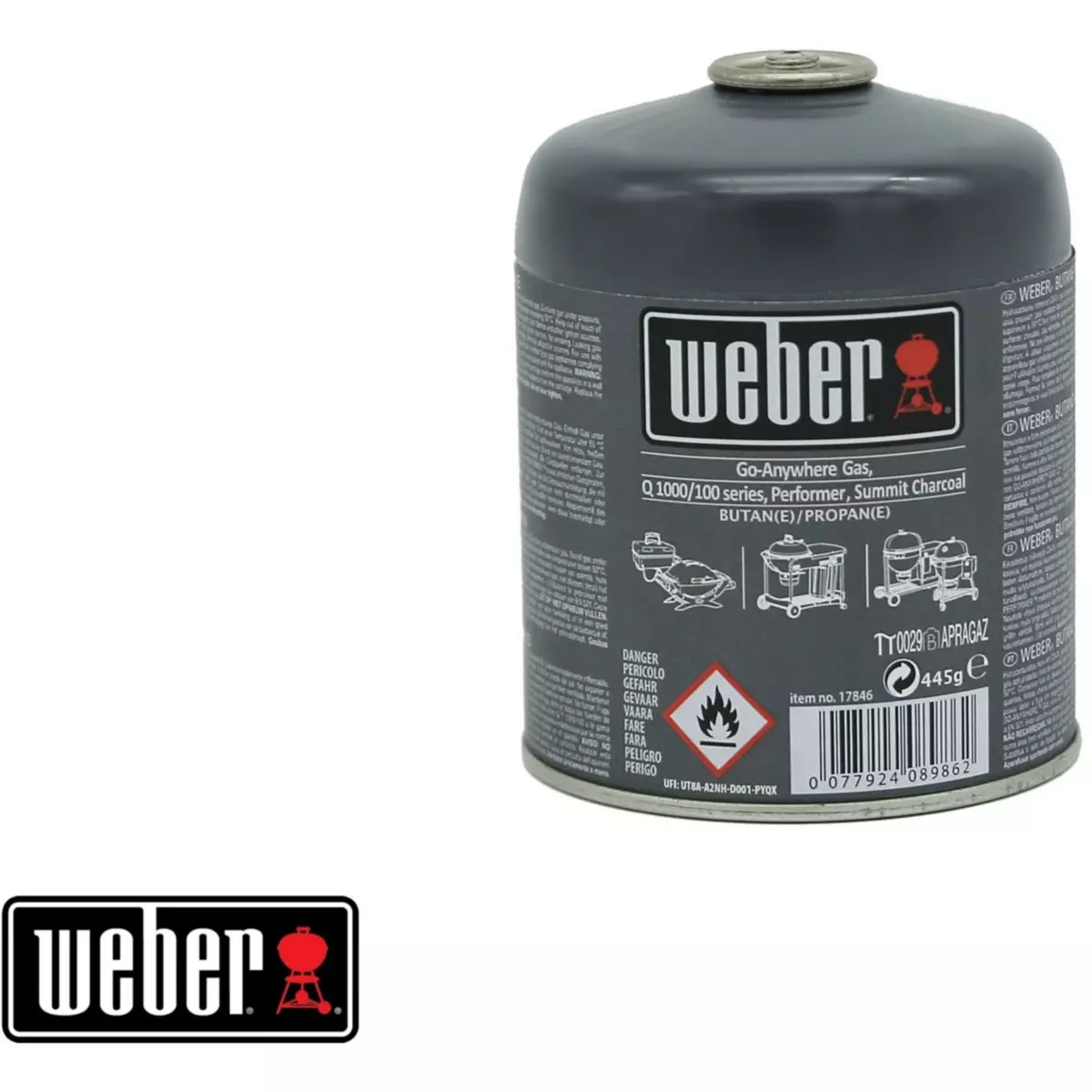 Weber Cartouche de gaz gaz 445g
