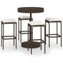 Voir la diapositive 2 : VIDAXL Ensemble bar de jardin 5 pcs et coussins Resine tressee Marron