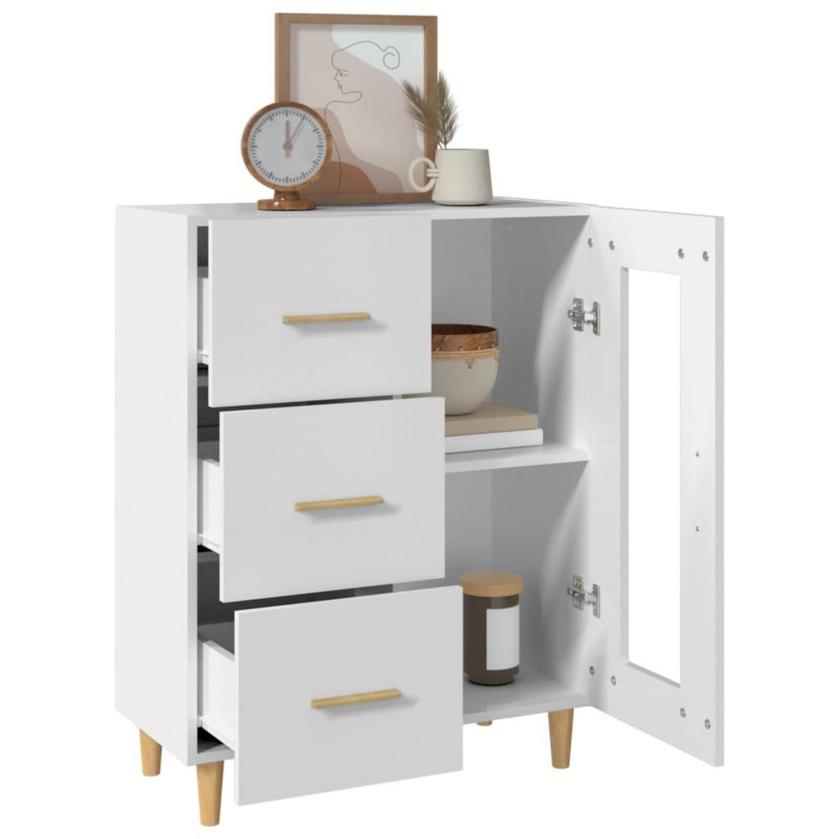 VIDAXL Buffet blanc 69,5x34x90 cm bois d'ingenierie