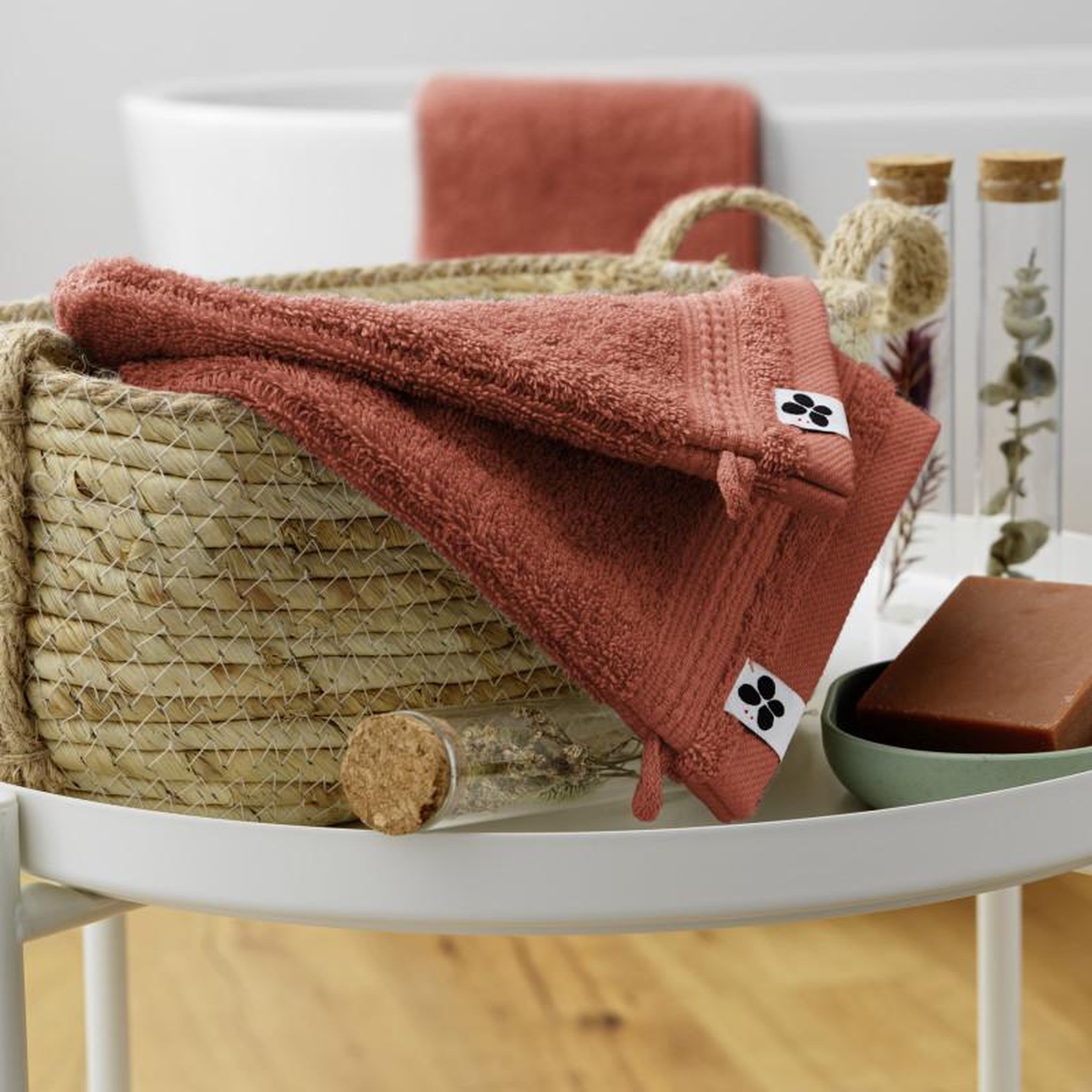 Voir la diapositive 2 : L EFFET PAPILLON Lot de 2 gants de toilette  Garance  15 x 21 cm / 100% Coton Bio / 600 gr/m² l'Effet Papillon -  - Lot de 2 Gants de toilette 15 x 21 cm