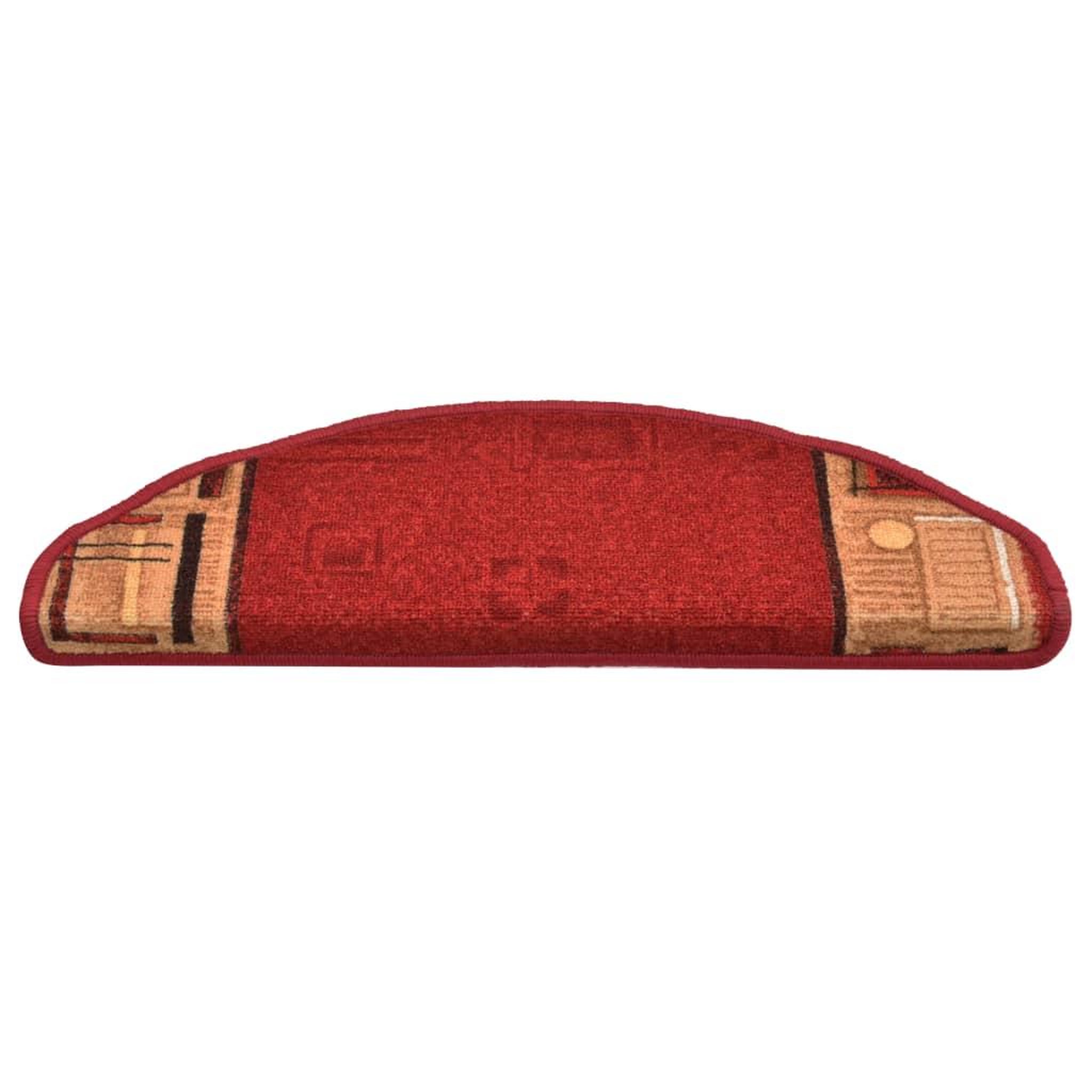 Voir la diapositive 5 : VIDAXL Tapis d'escalier autocollants 15 pcs Rouge 65x21x4 cm