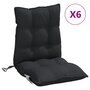 Voir la diapositive 2 : VIDAXL Coussins de chaise a dossier bas lot de 6 noir tissu oxford