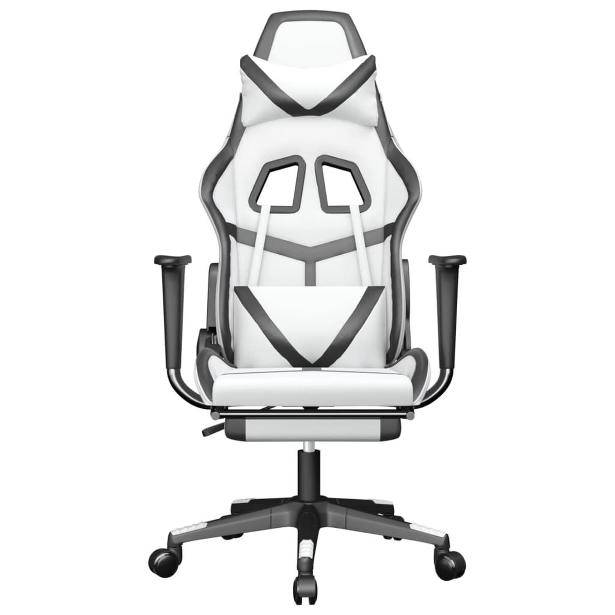 Voir la diapositive 4 : VIDAXL Chaise de jeu de massage avec repose-pied Blanc&Noir Similicuir
