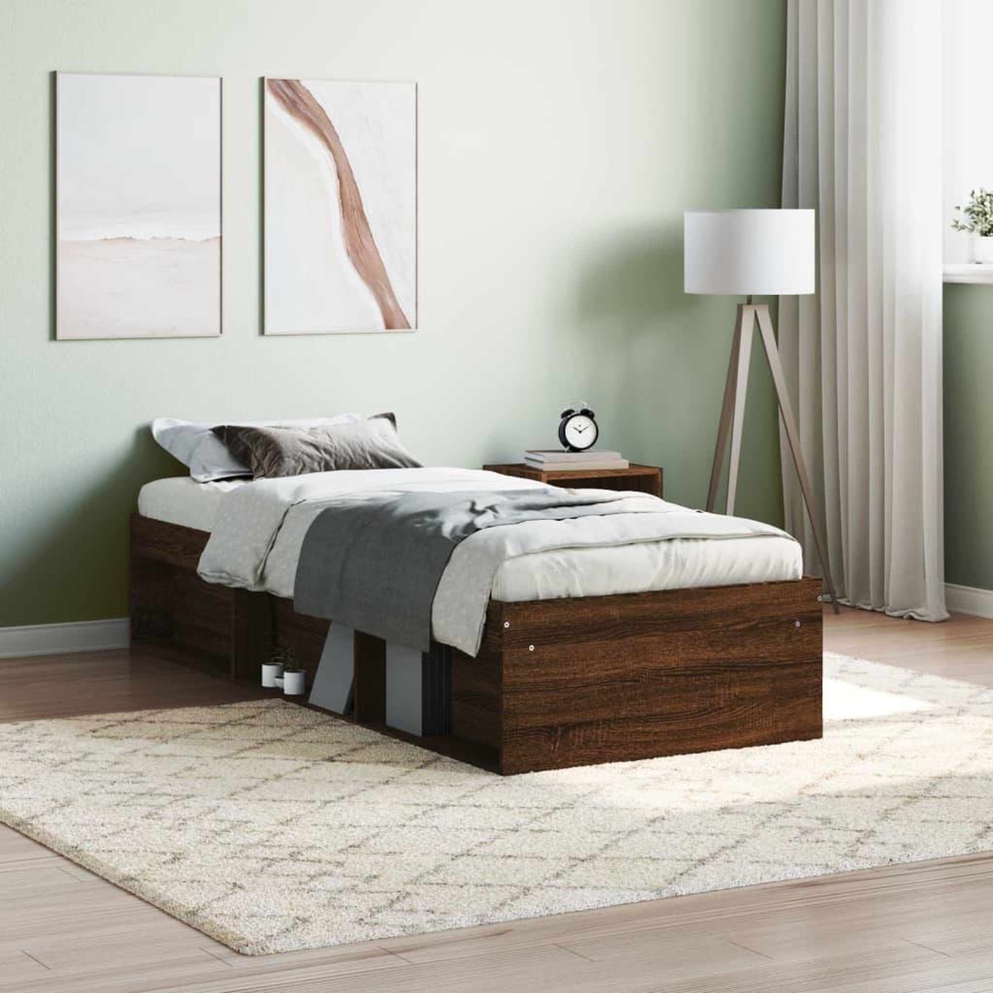 VIDAXL Cadre de lit sans matelas chene marron 75x190 cm