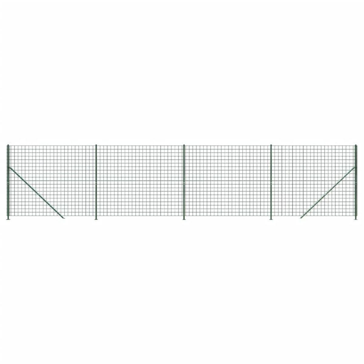VIDAXL Cloture en treillis metallique avec bride vert 1,4x10 m