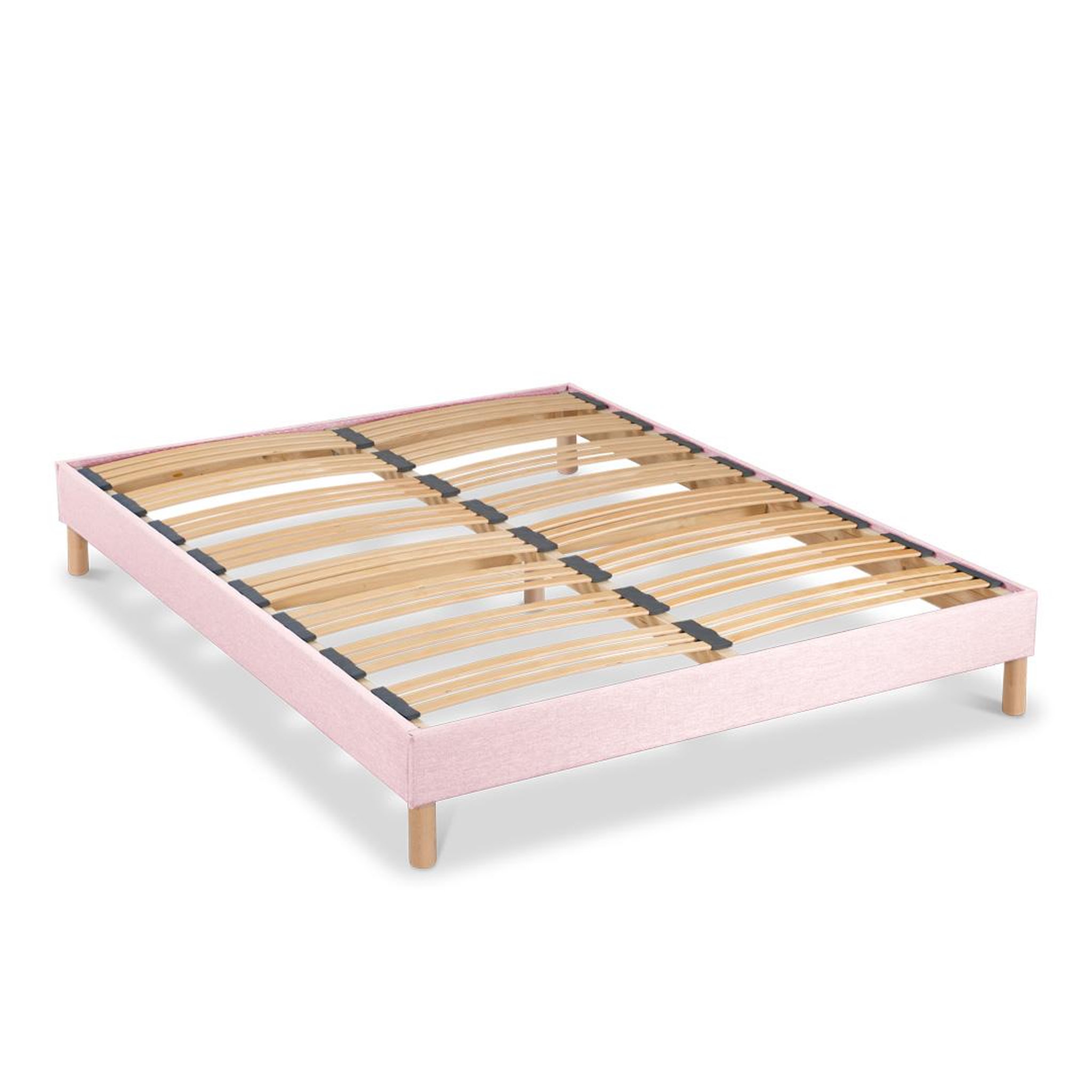 Voir la diapositive 1 : BELLECOUR Bellecour literie | sommier à lattes en bois lumiere | coloris rose | livré en kit