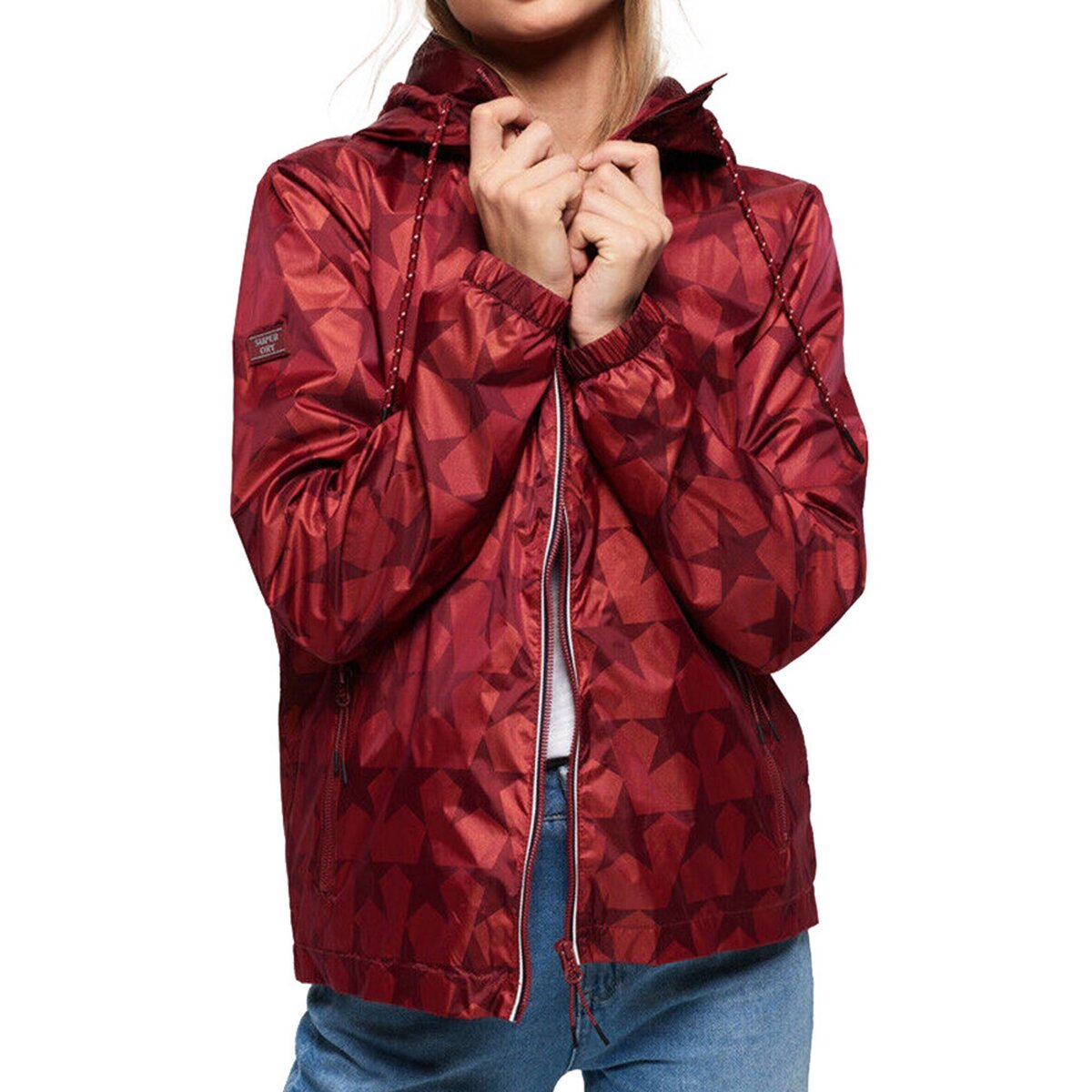 SUPERDRY Veste Rouge toiles Femme Superdry RIO pas cher Auchan