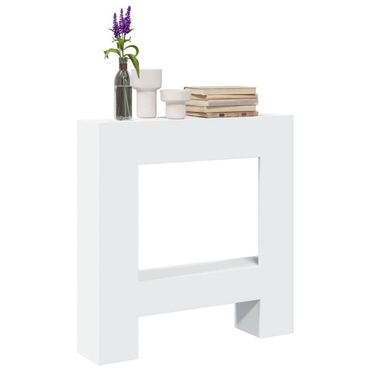 VIDAXL Cadre de cheminee blanc 81x18x82 cm bois d'ingenierie