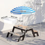 Voir la diapositive 3 : HOMCOM Table de pique-nique enfant bois avec parasol et 2 bacs