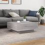 Voir la diapositive 5 : VIDAXL Table basse avec lumieres LED sonoma gris 80x80x31 cm