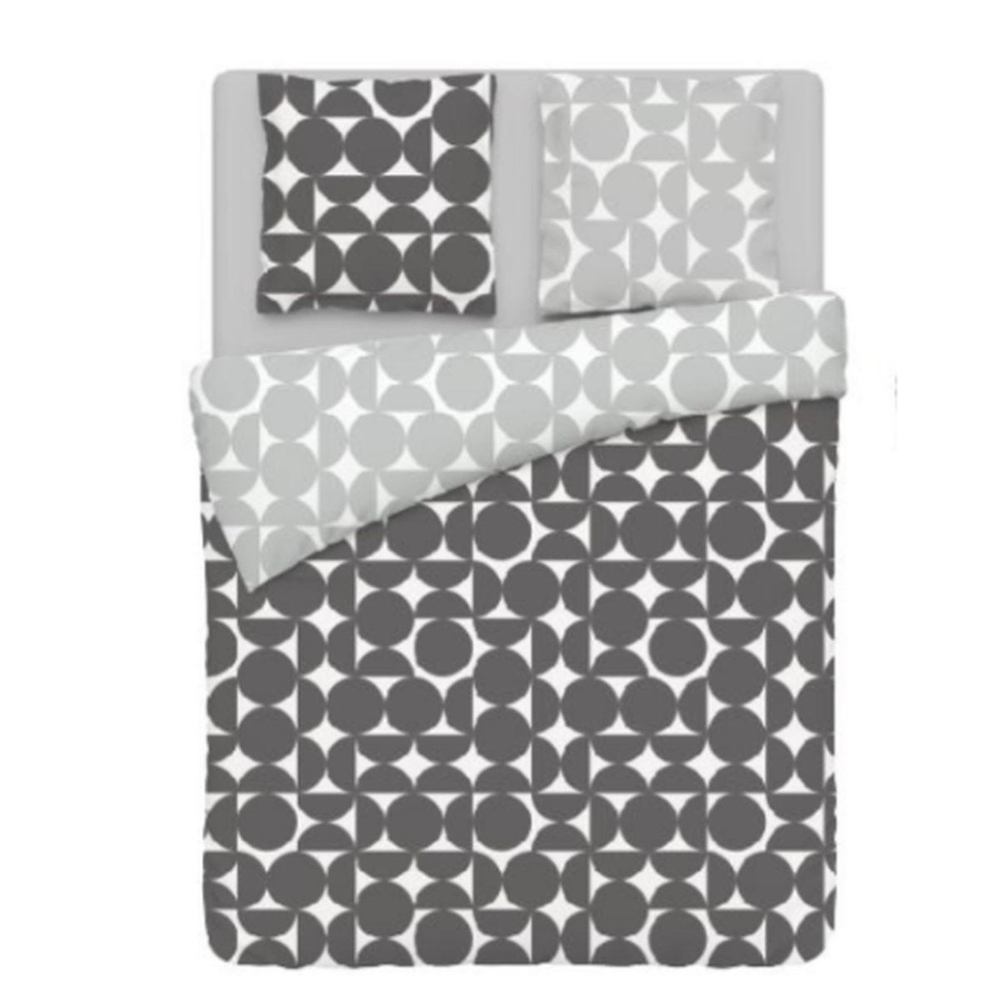 ACTUEL Parure housse de couette en polycoton motifs graphiques Léo
