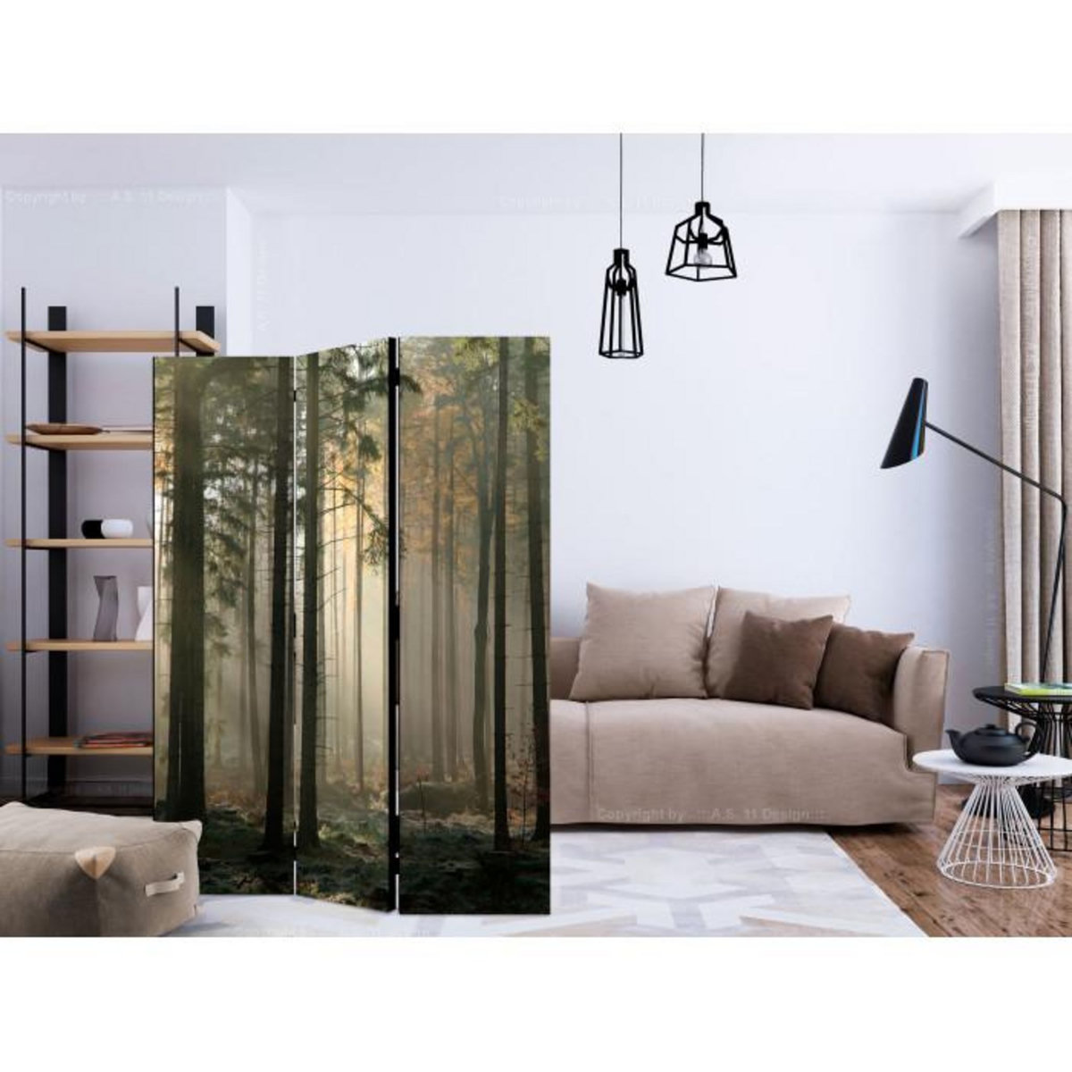 Paris Prix Paravent 3 Volets  Foggy November Morning  135x172cm