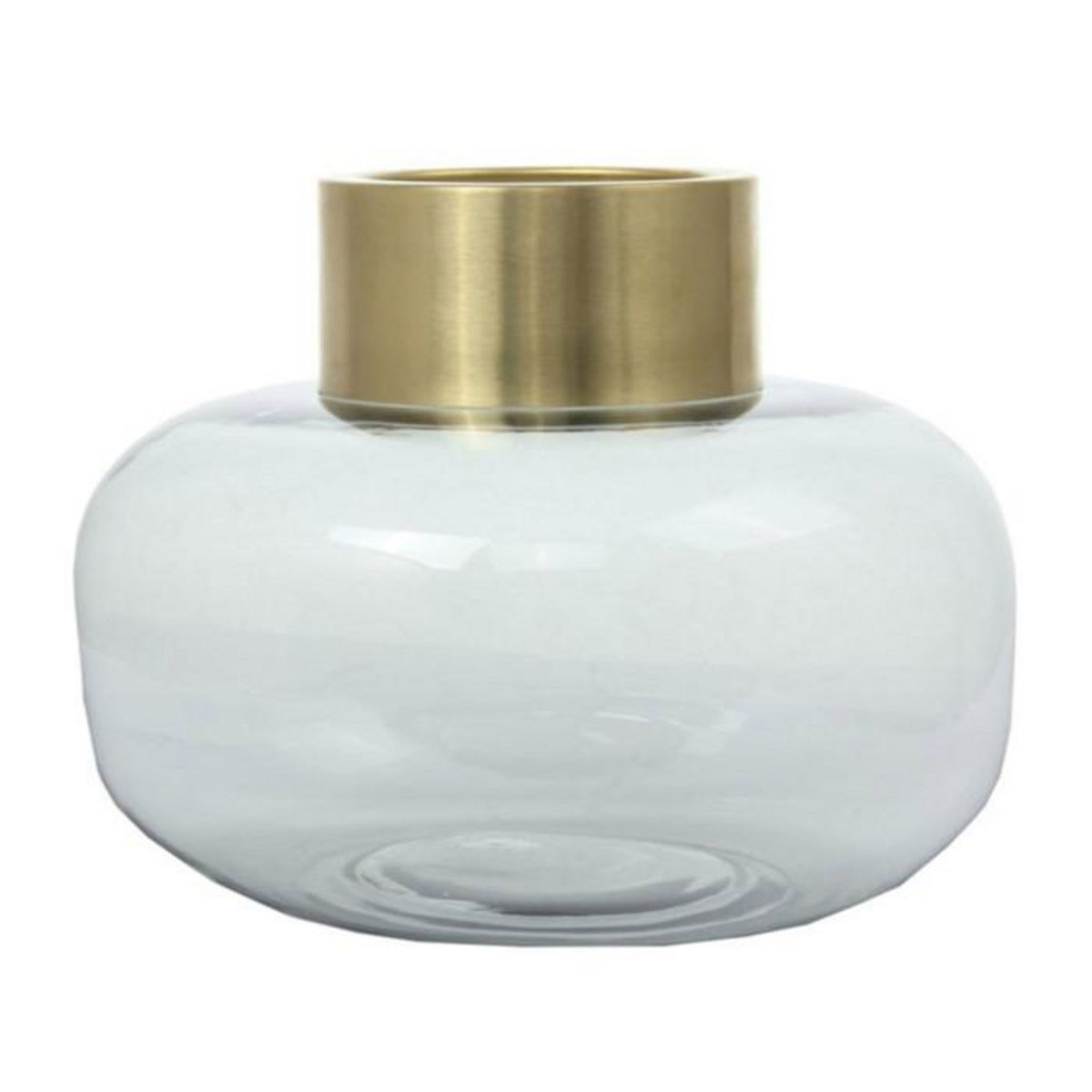 Paris Prix Vase Design en Verre  Saigon  23cm Gris & Or