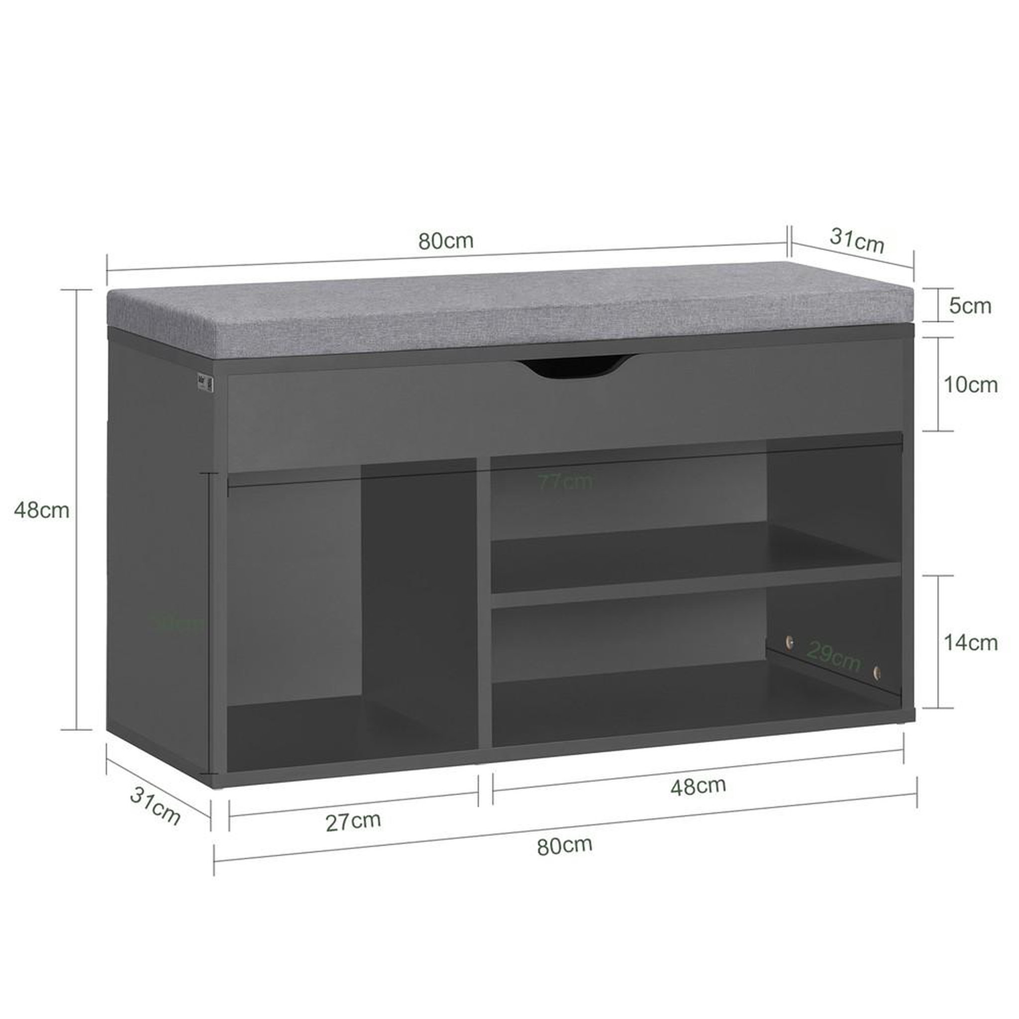 Voir la diapositive 3 : SOBUY SoBuy - Banc de rangement à chaussures avec une porte - Moderne - FSR45
