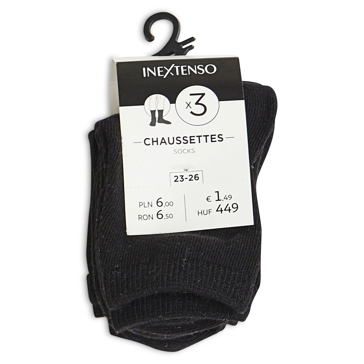 INEXTENSO Lot de 3 paires de chaussettes sport garçon