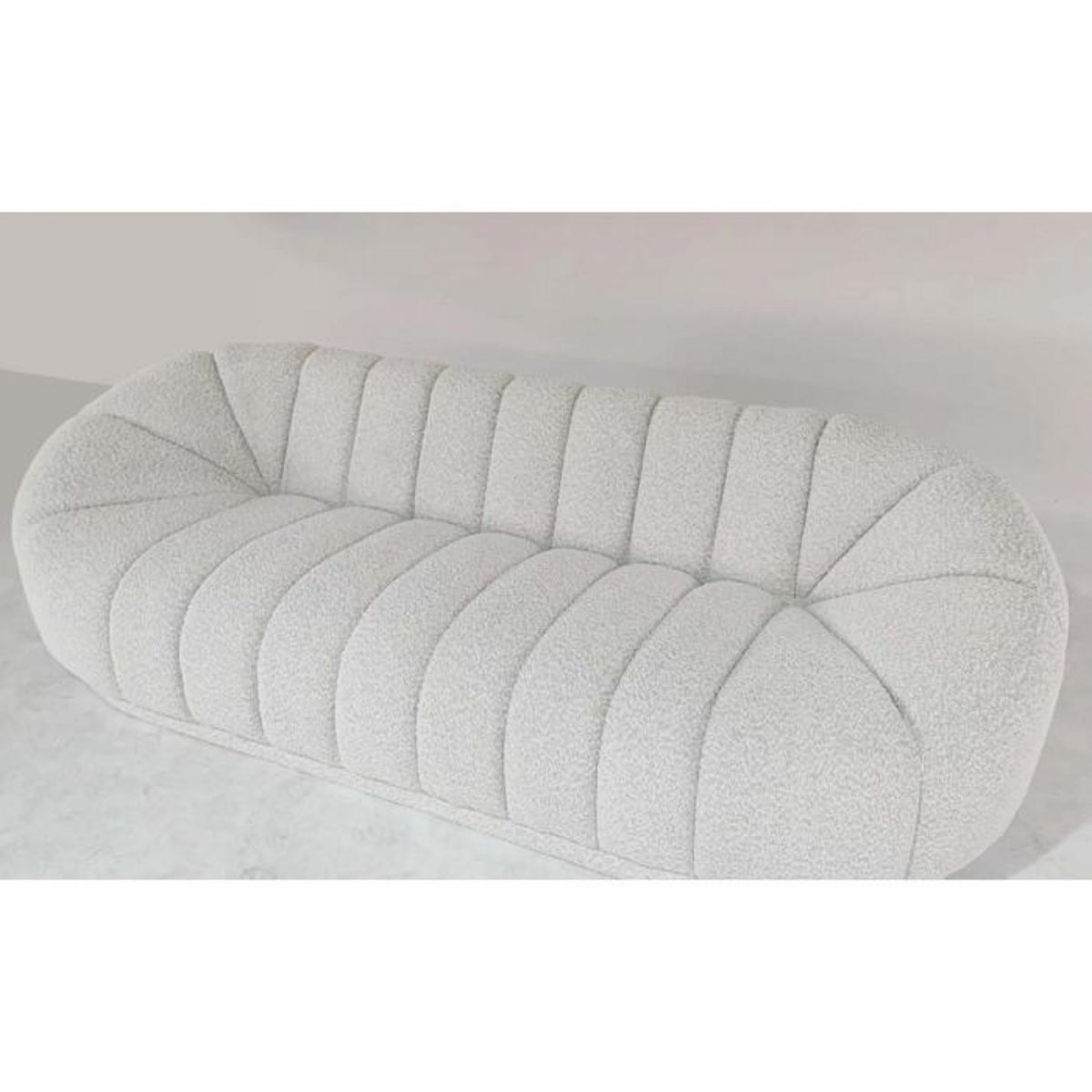 Paris Prix Canapé Design 3 Places Bouclette  Terrence  220cm Crème