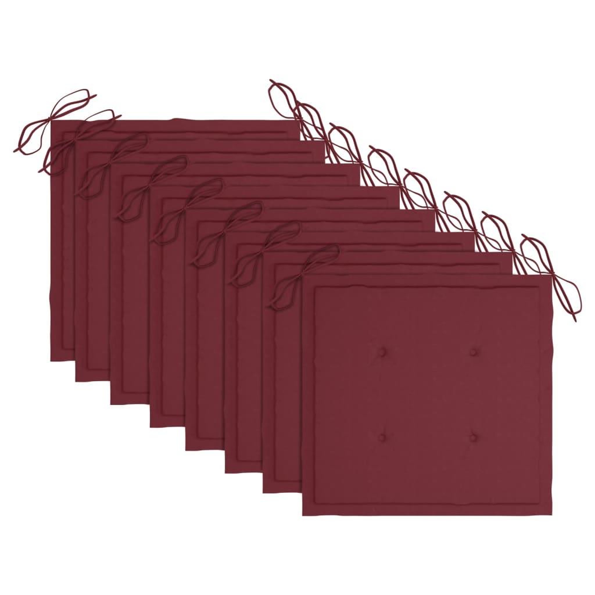 Voir la diapositive 5 : VIDAXL Chaises de jardin lot de 8 avec coussins bordeaux Bois de teck