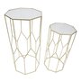 Voir la diapositive 2 : Paris Prix Lot de 2 Tables d'Appoint Octogonale  Glassy  100cm Or