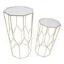 Voir la diapositive 2 : Paris Prix Lot de 2 Tables d'Appoint Octogonale  Glassy  100cm Or
