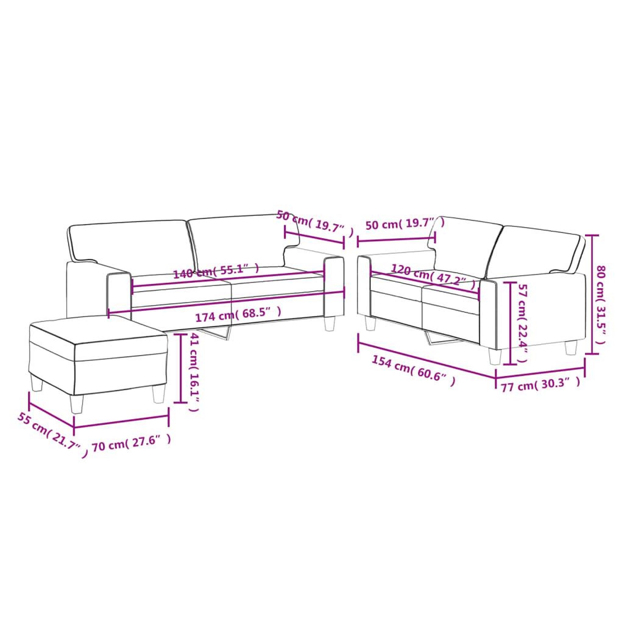 Voir la diapositive 6 : VIDAXL Ensemble de canapes 3 pcs cappuccino similicuir