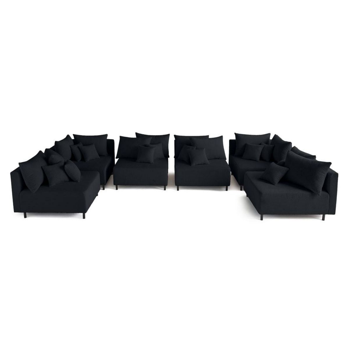 LISA DESIGN Edinburg - canapé modulable panoramique 6 places - en velours côtelé