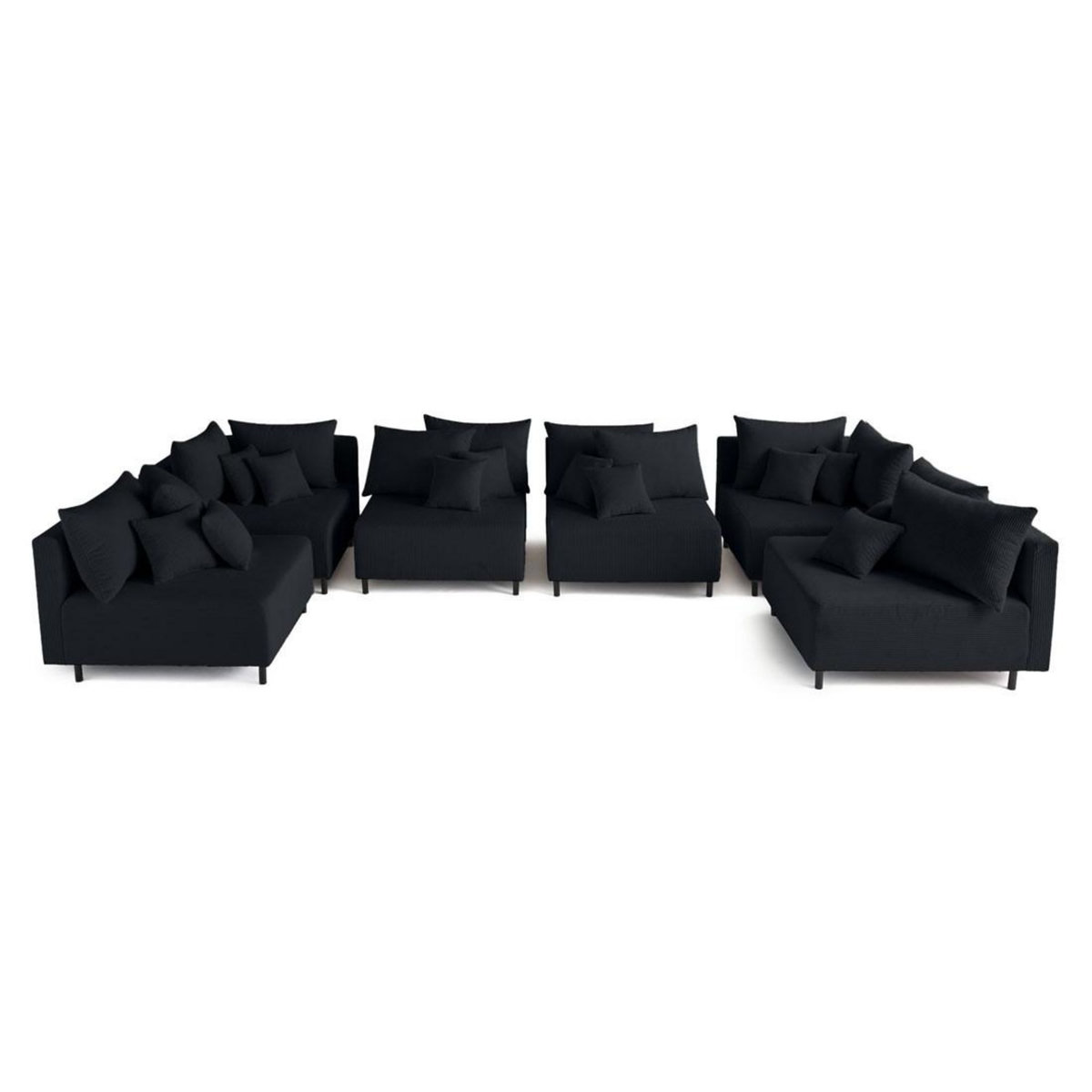 LISA DESIGN Edinburg - canapé modulable panoramique 6 places - en velours côtelé