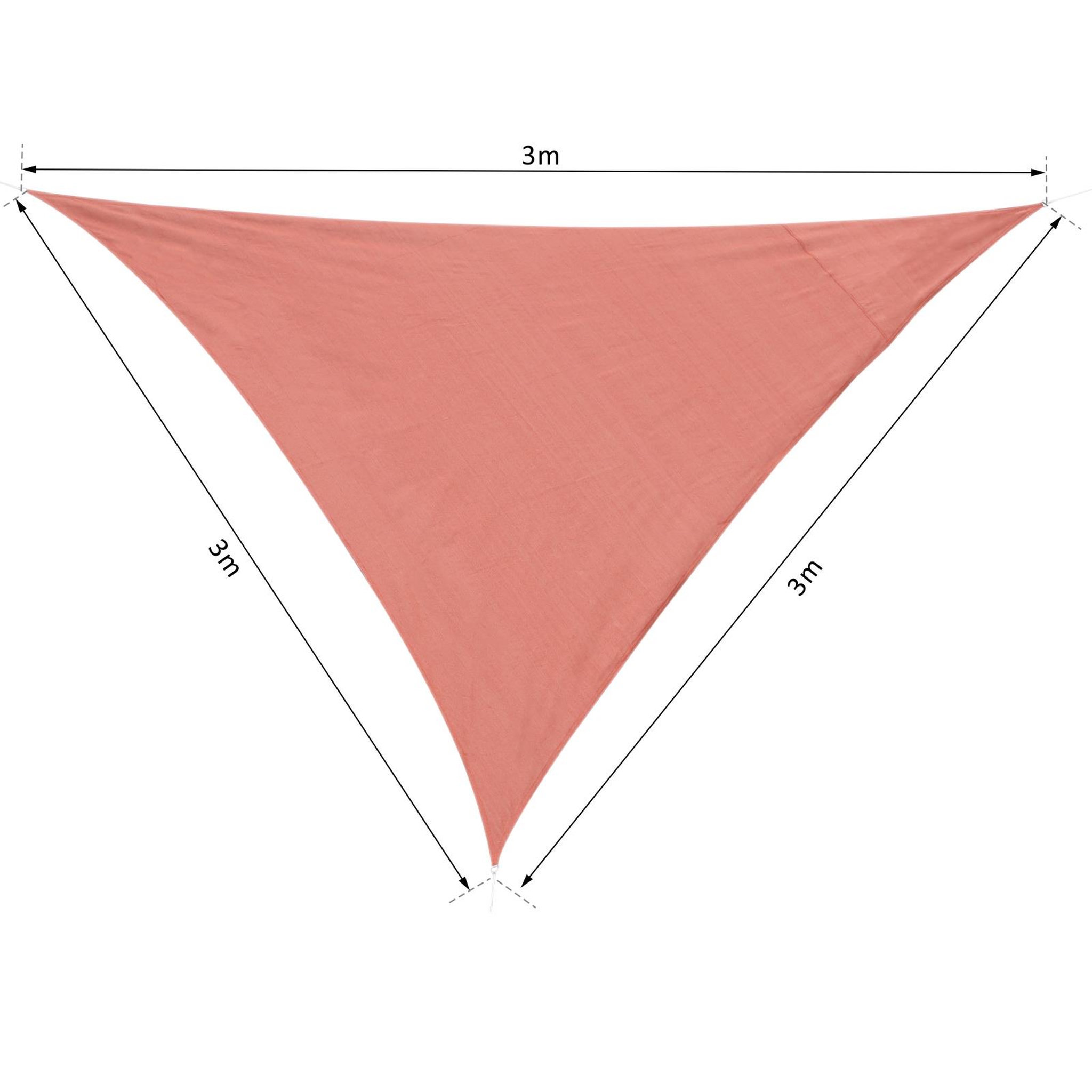 Voir la diapositive 3 : OUTSUNNY Voile d'ombrage triangulaire grande taille 3 x 3 x 3 m polyéthylène haute densité résistant aux UV rouge