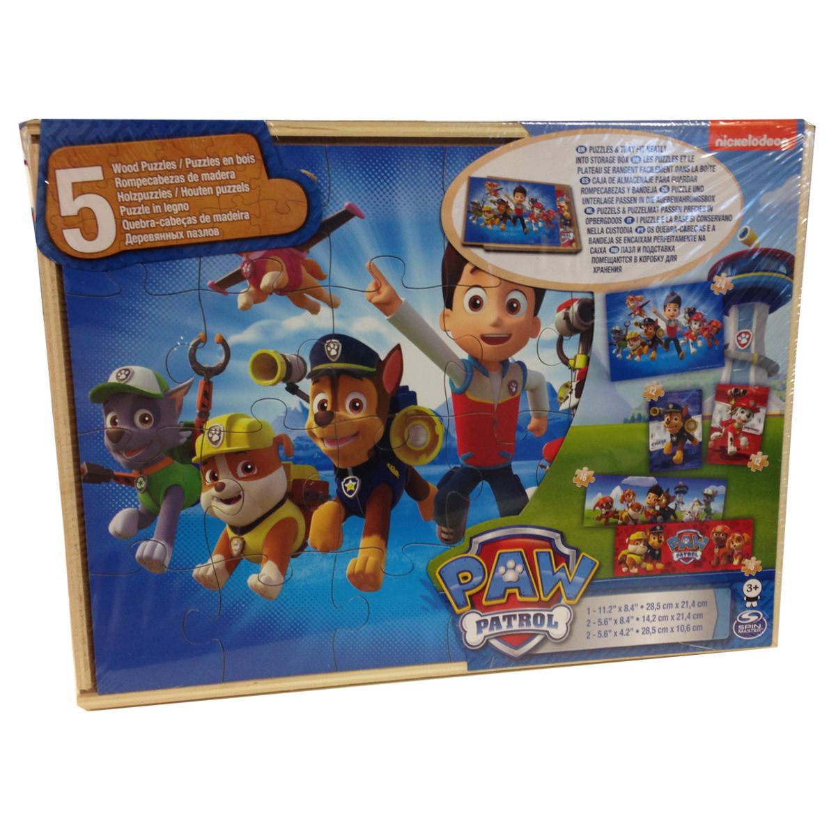 SPIN MASTER Boîte 5 puzzles bois Pat Patrouille