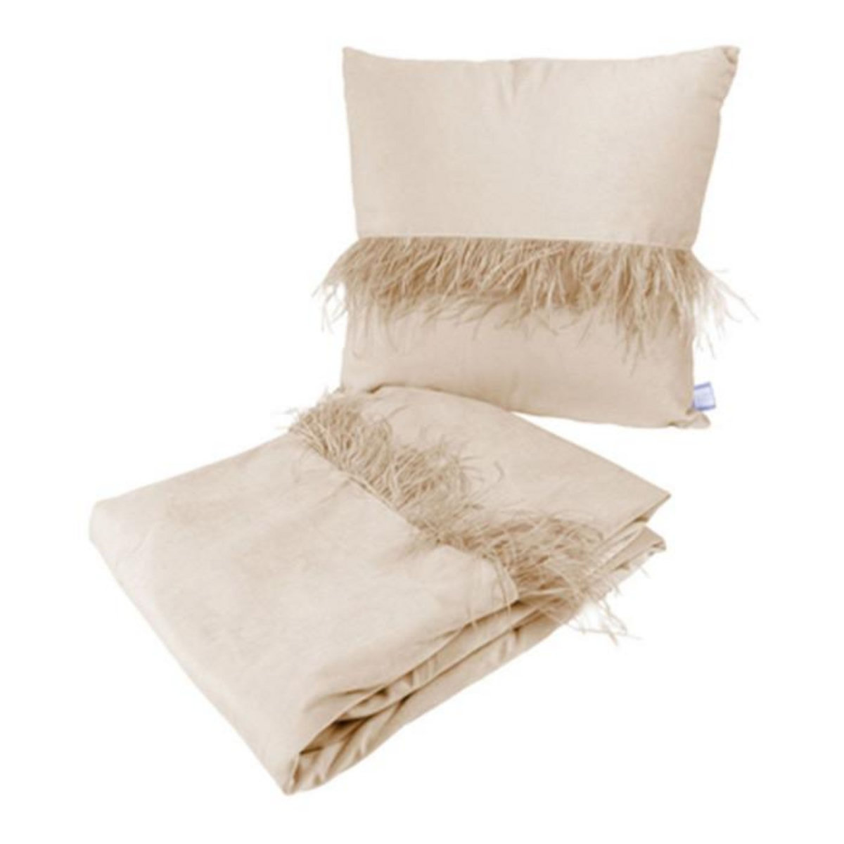 Paris Prix Ensemble Coussin & Plaid  Palmira  130x170cm Champagne