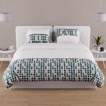 SOLEIL D'OCRE Parure housse de couette coton 57 fils FABIO, par Soleil d'Ocre. Coloris disponibles : Bleu, Gris